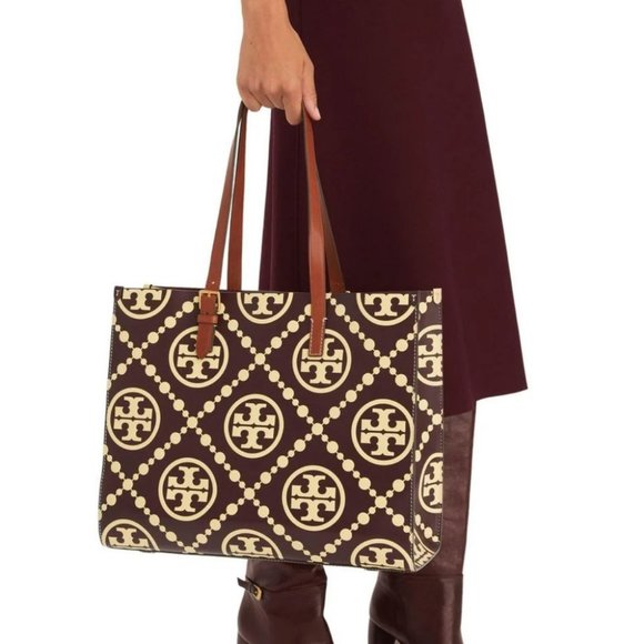 🔥HP🔥NeW! Tory Burch T Monogram Contrast Embossed Tote - Picture 6 of 17